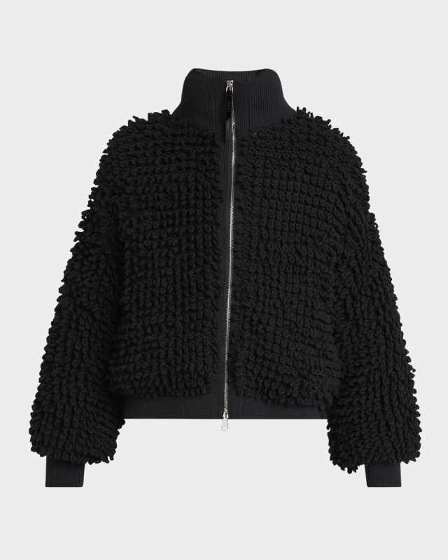 x EE72 by Edward Enninful Wool Blend Zip-Up Cardigan
